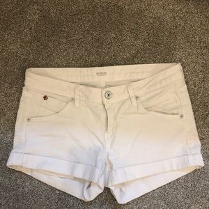 Hudson White Denim Shorts